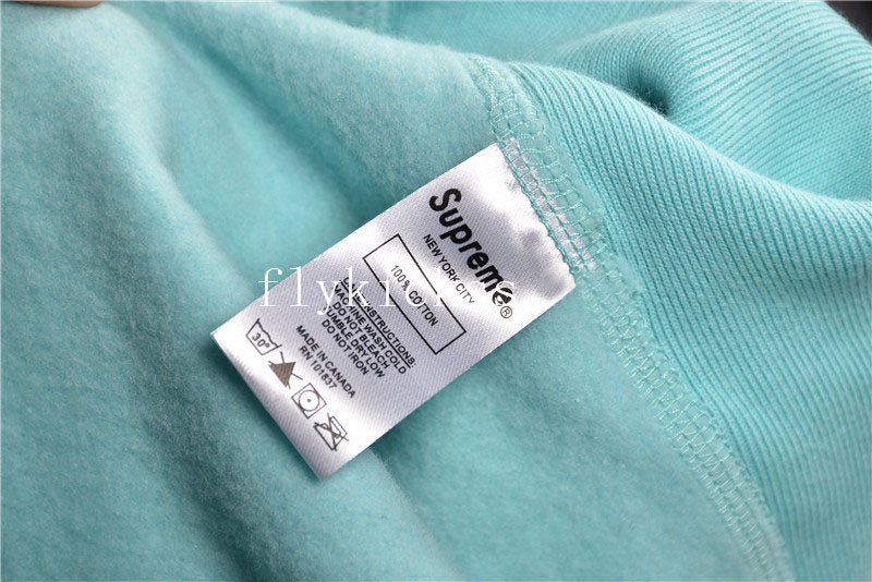 Supreme Ice Blue Hoodie With Yellow Box Logo